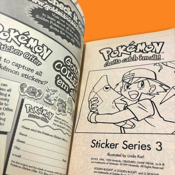 Vintage Pokémon Golden Books 1999 Sticker Series Activity Books 2 & 3. READ! - Picture 8 of 12